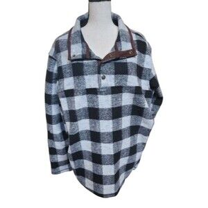 John Wayne Timeless Classic Buffalo Plaid Wooly Fleece Pullover Jacket Size XL
